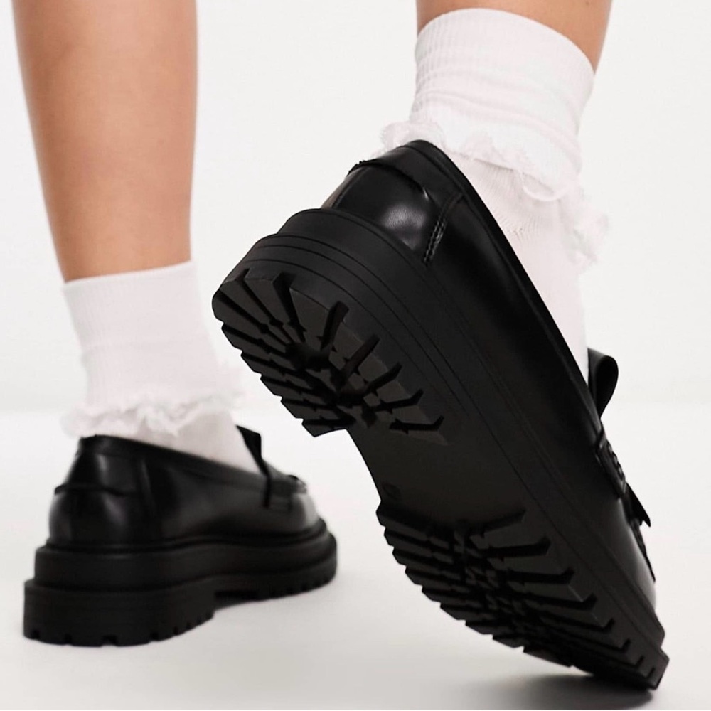 ASOS design wide fit majesty chunky fringed loafers - Picture 3 of 3